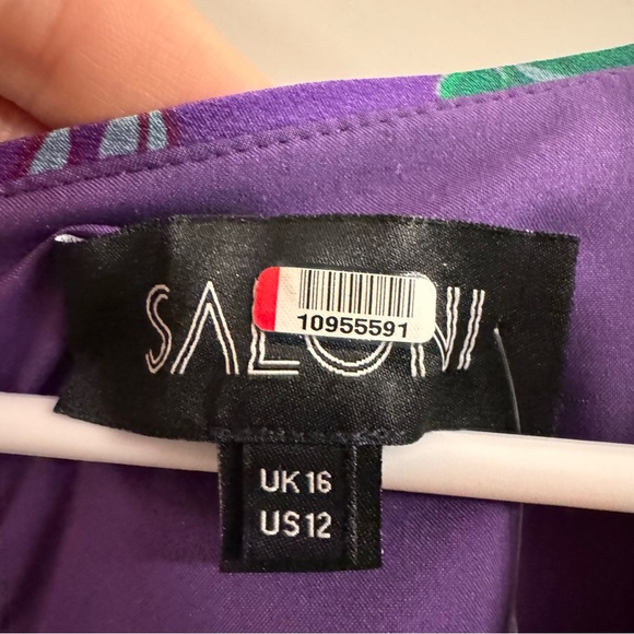 Good Condition Saloni Violet Eve-C Floral Silk Dress - Picture 4 of 8